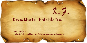 Krautheim Fabiána névjegykártya